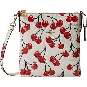 COACH Cherry Print Kitt Crossbody Bag, Leather, Imported.